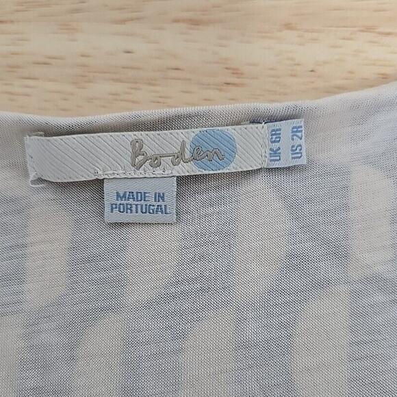 Boden Black Gray Polka Dot V-Neck Sheath Shift Jersey Dress Size US‎ 2 Regular - Picture 3 of 10